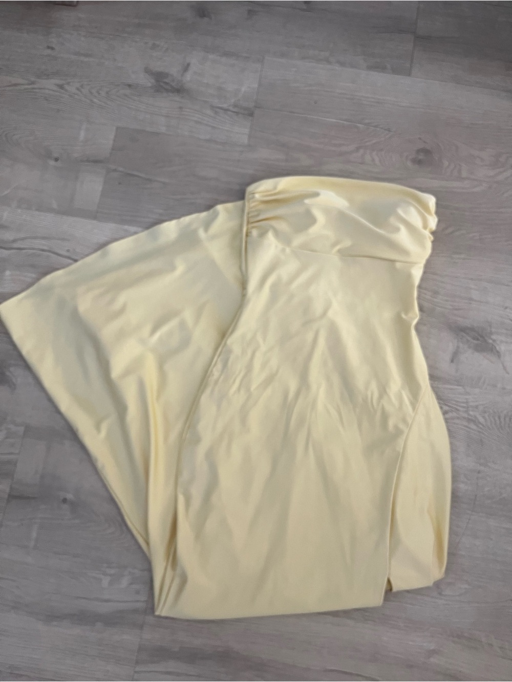 Windsor Strapless Pale Yellow Wide-Leg Jumpsuit